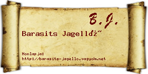 Barasits Jagelló névjegykártya